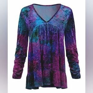 Lily Velvet V-Neck Tunic sz Med